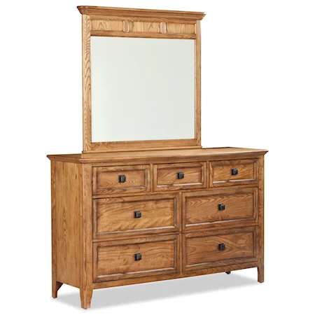 7-Drawer Dresser & Landscape Mirror Set